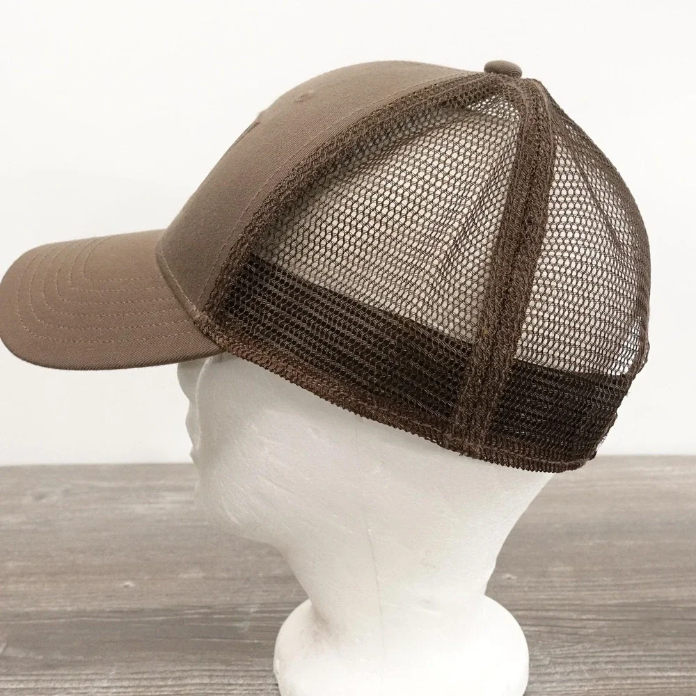 The North Face Hat Cap Trucker Snap Back One Size Brown Mesh Outdoor Mens TNF